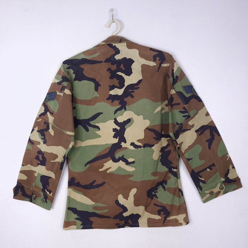 Air Force Military Button Up Jacket Wing Combat Coat Sz Small Long Camo Pockets - Picture 2 of 11
